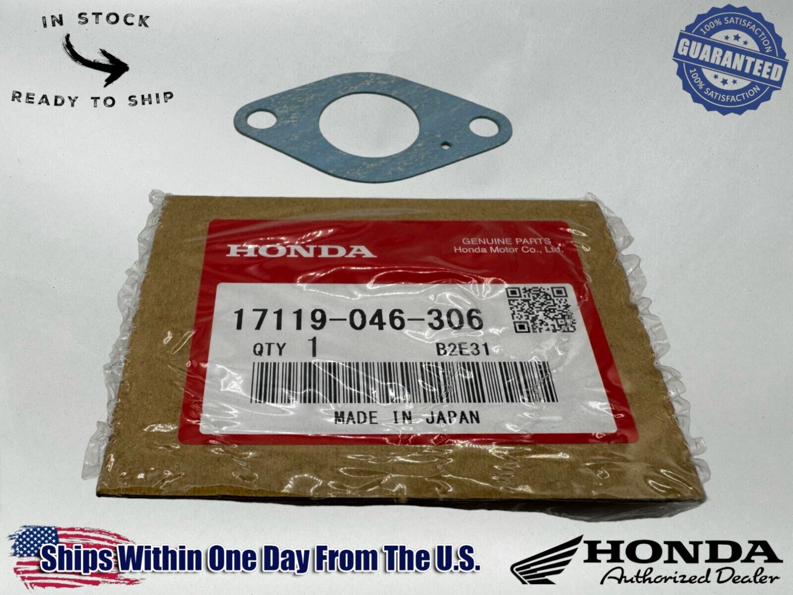 Honda Genuine OEM Authentic Intake Pipe Gasket 17119-046-306