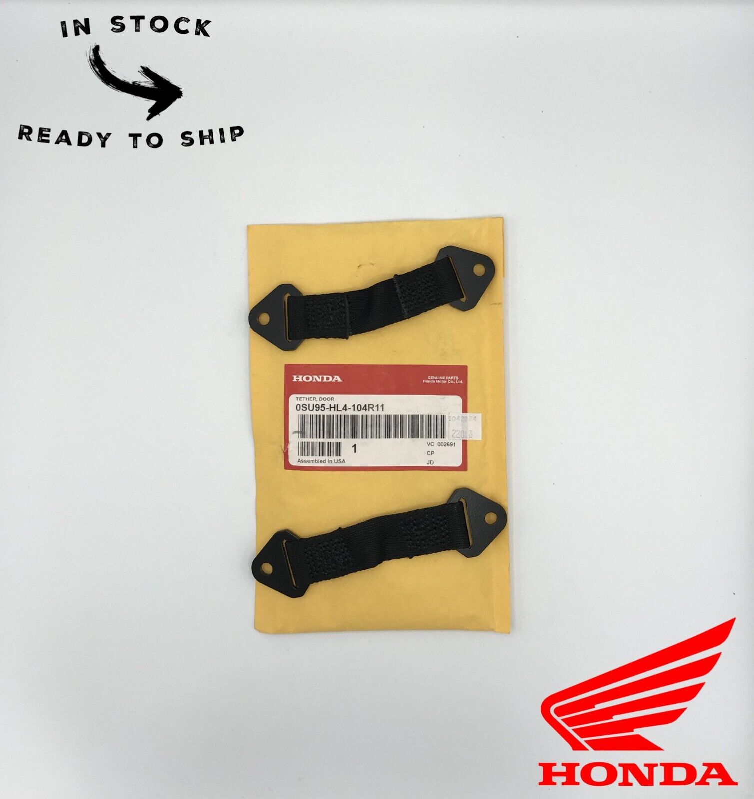 Genuine OEM Honda Door Tether Open Limiter Straps Set 0SU95-HL4-104R11 2016-2020