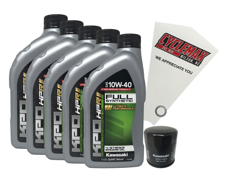 Cyclemax OEM FS 10W-40 Oil Change Kit fits 2008-2022 Kawasaki Concours 14