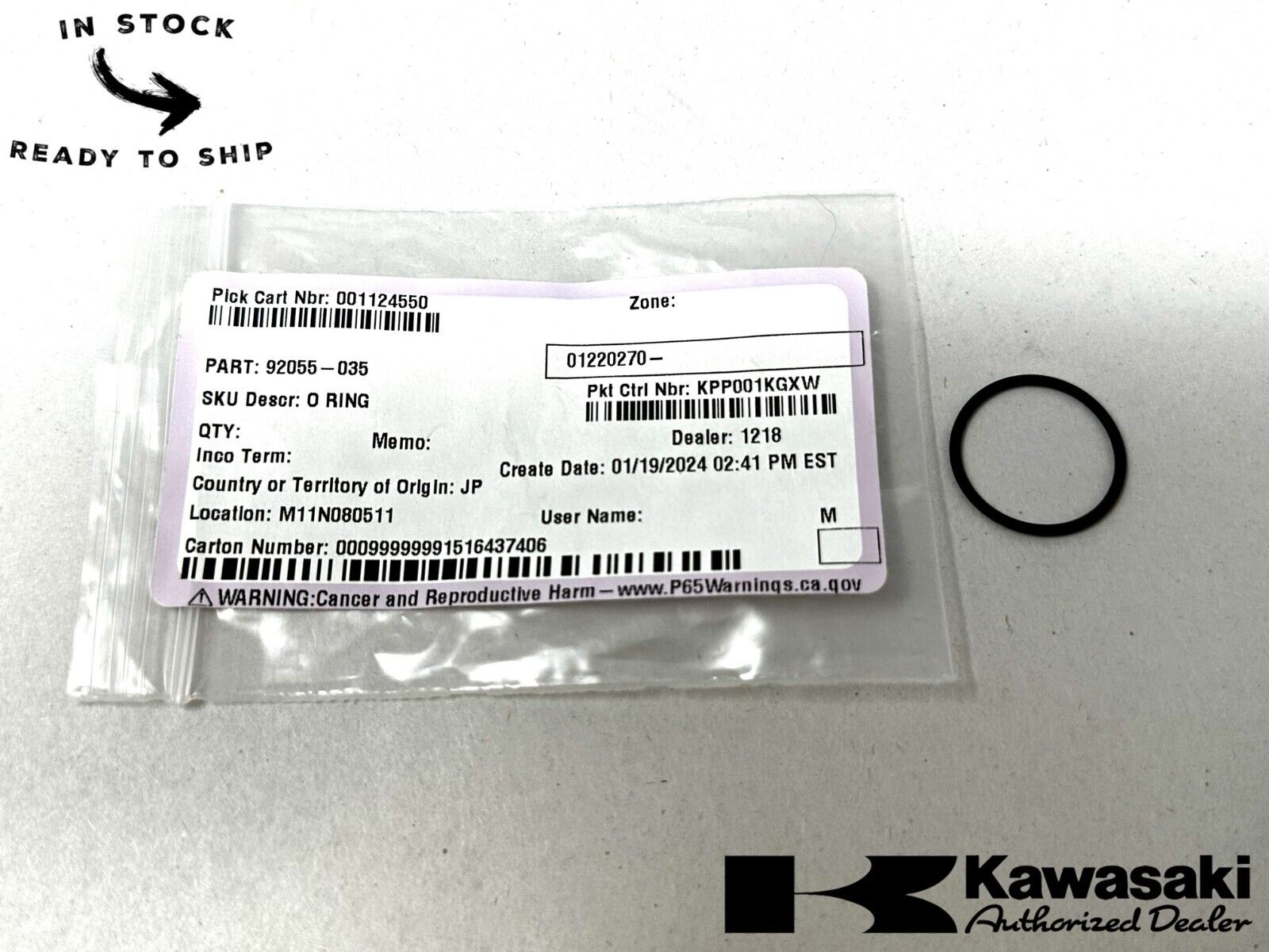 Kawasaki Genuine OEM O Ring 92055-035