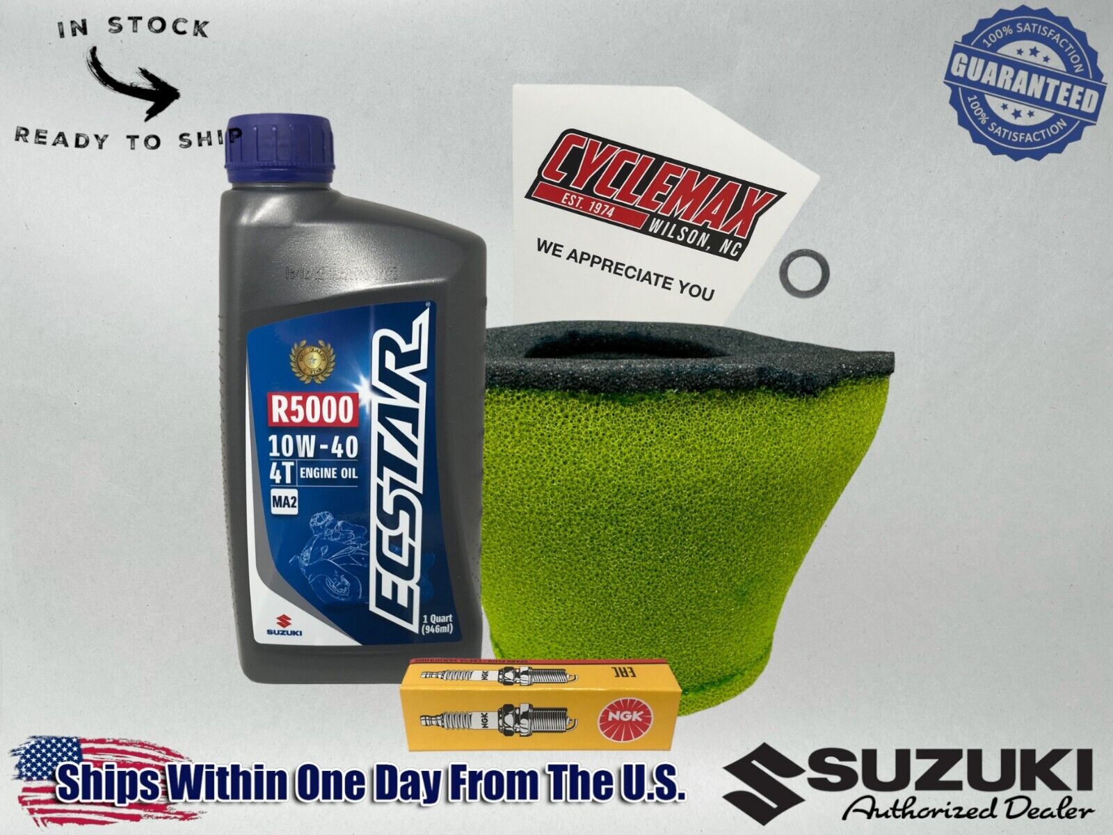 Cyclemax 10W40 R5000 Transmission Oil TuneUp Kit fits 1986-2001 Suzuki RM80