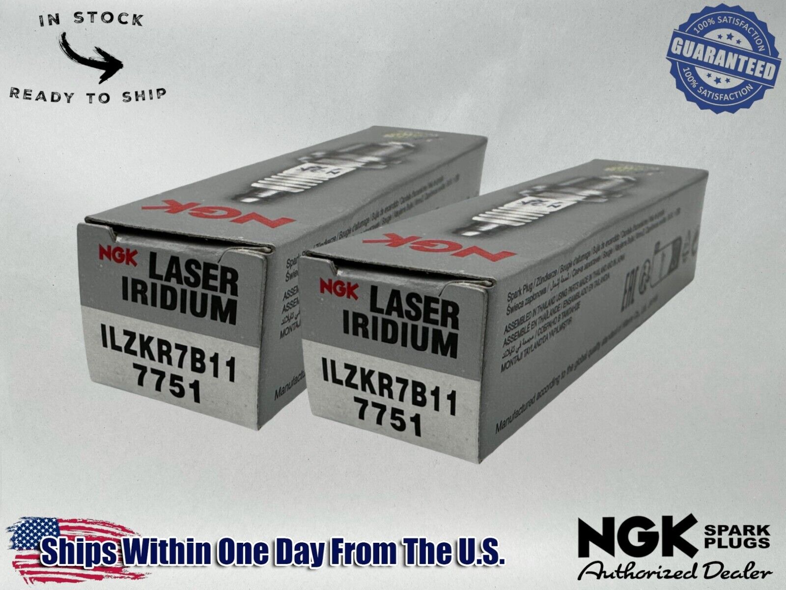 NGK Genuine OEM Authentic Spark Plugs ILZKAR7B11 - 2 PACK