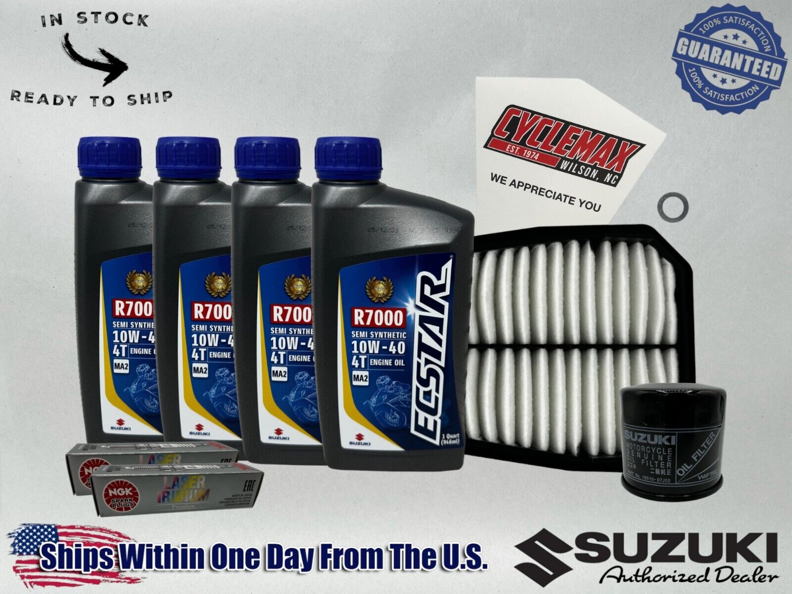 Cyclemax Semi Synthetic Tune Up Kit fits 2023-2024 Suzuki GSX-8R w/ Spark Plugs