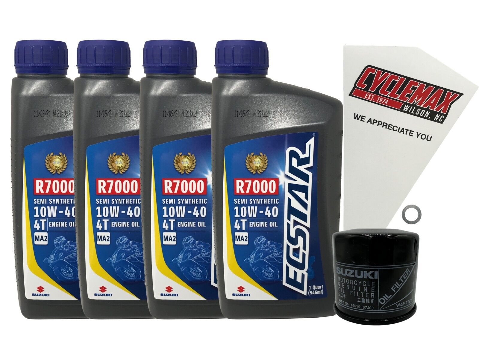 Cyclemax Genuine OEM Semi-Synthetic Oil Change Kit fits 2011-2023 Suzuki VL-800T