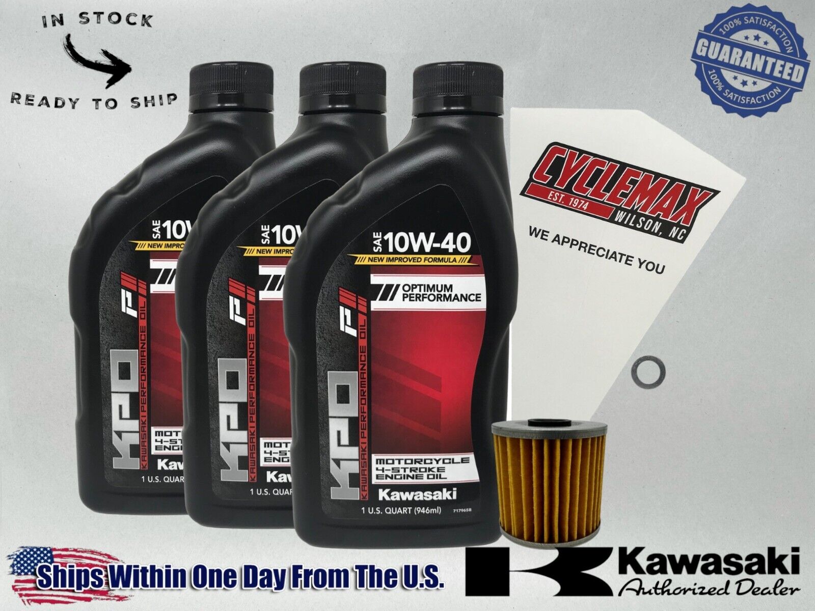 Cyclemax Standard KPO Oil Change Kit fits 2003-2011 Kawasaki BAYOU 250