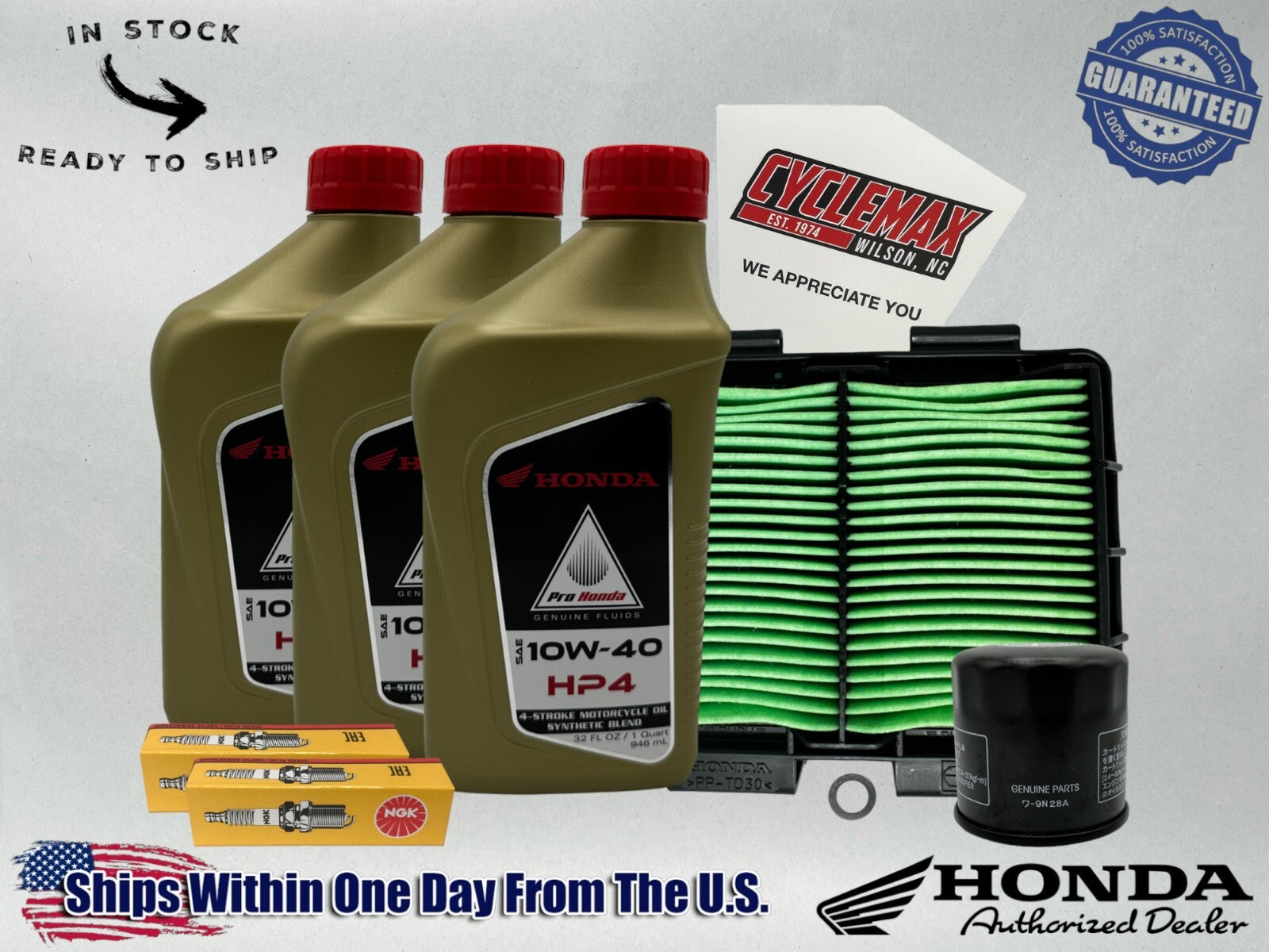 Cyclemax Semi-Synthetic HP4 Tune-Up Kit compatible with 2023-2025 Honda SCL500