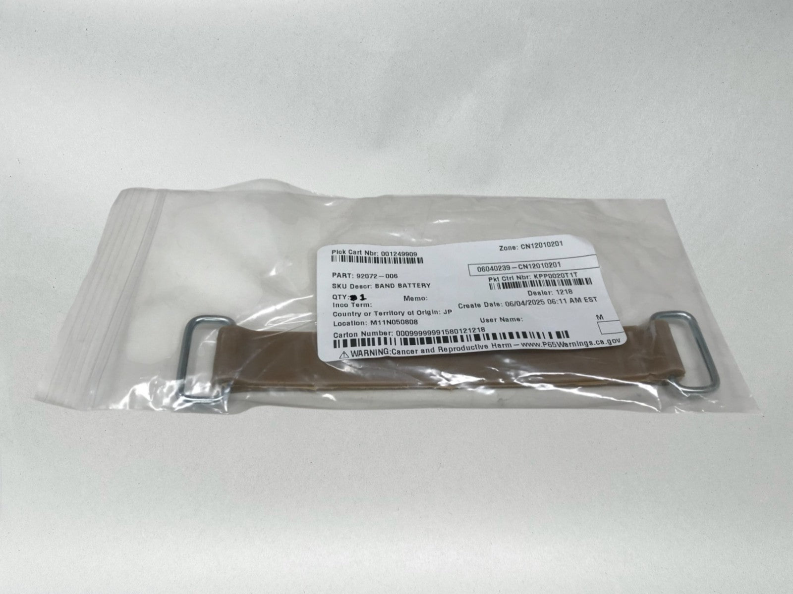 Kawasaki Genuine OEM Authentic Battery Band 92072-006 92072-006