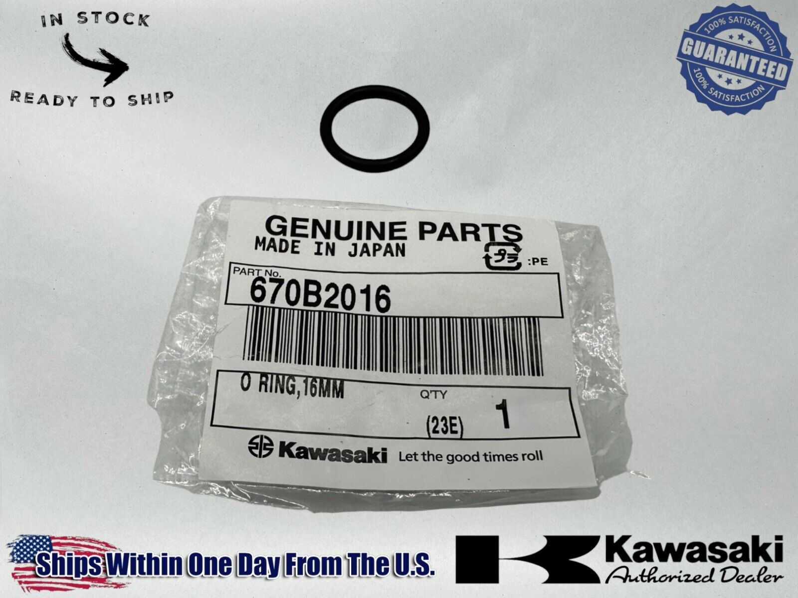 Kawasaki Genuine OEM Authentic O-Ring 16mm 670B2016