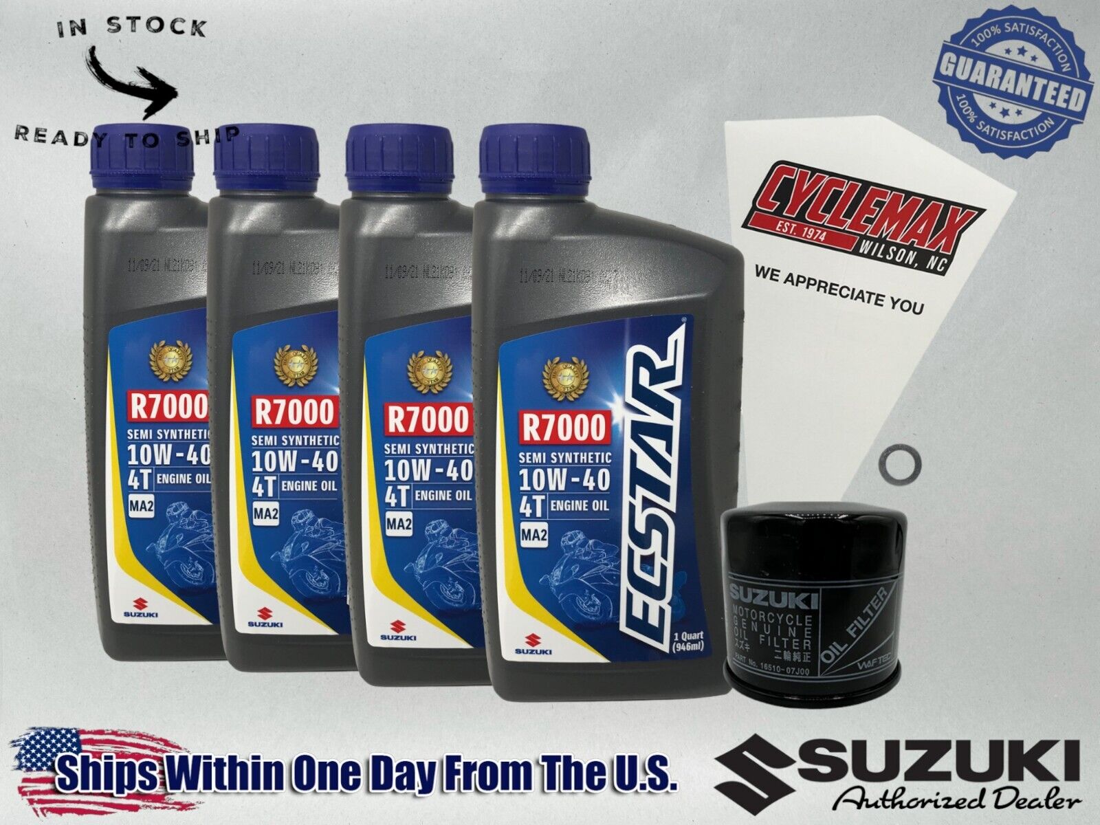 Cyclemax SS Ecstar R7000 Oil Change Kit fits 1998-2002 Suzuki LT-F500F