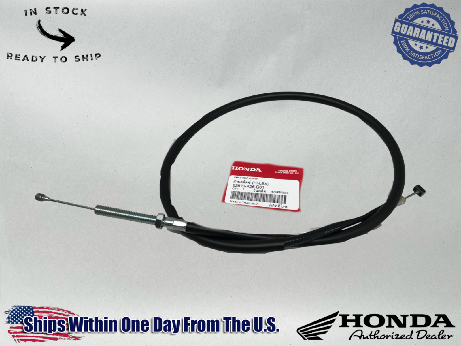 Honda OEM CLUTCH CABLE 2022-2024 GROM 125 22870-K26-G01