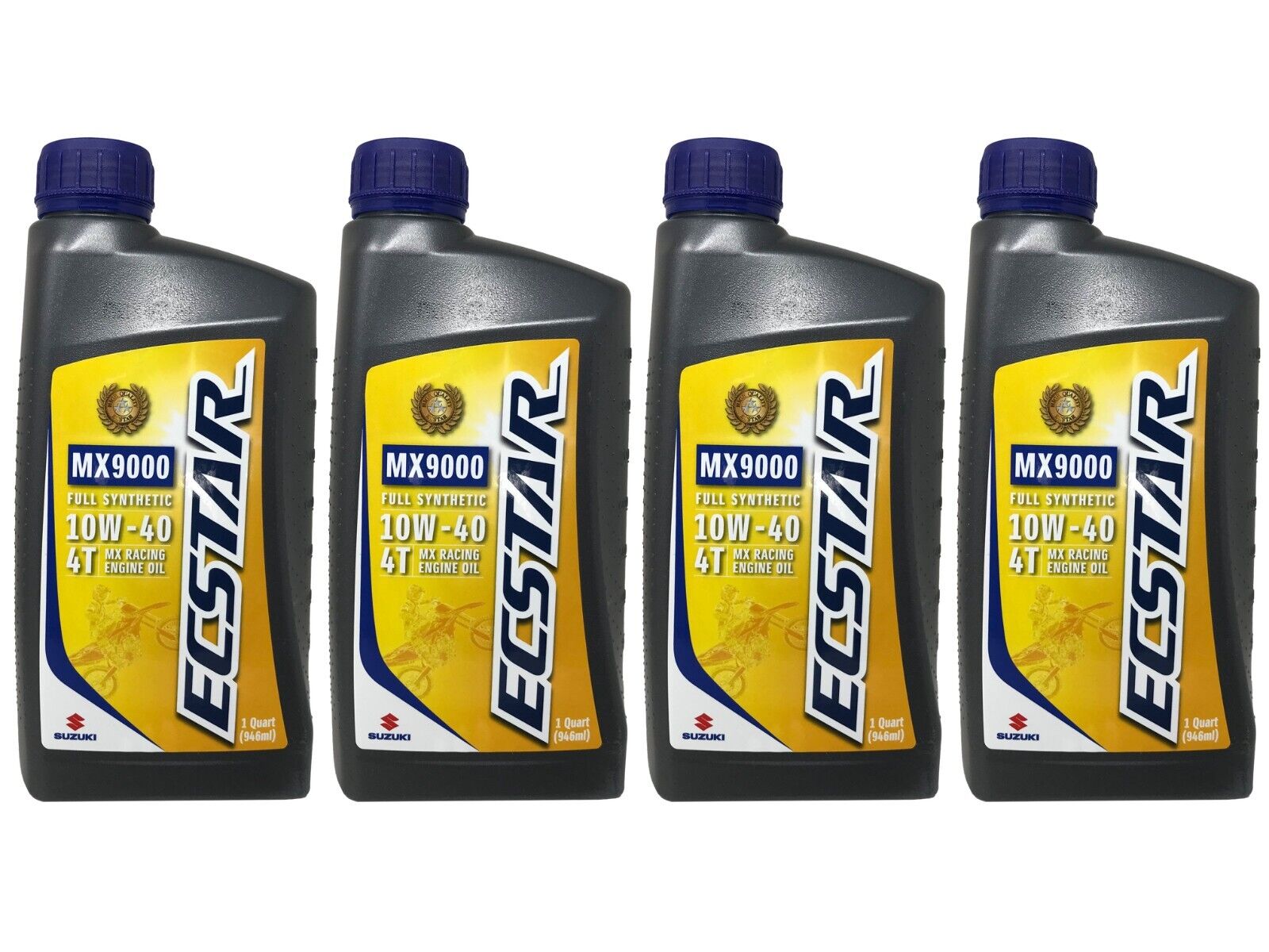 Suzuki Genuine OEM Ecstar Full Synthetic 10W-40 Oil 990A0-01E50-01Q - 4 Pack