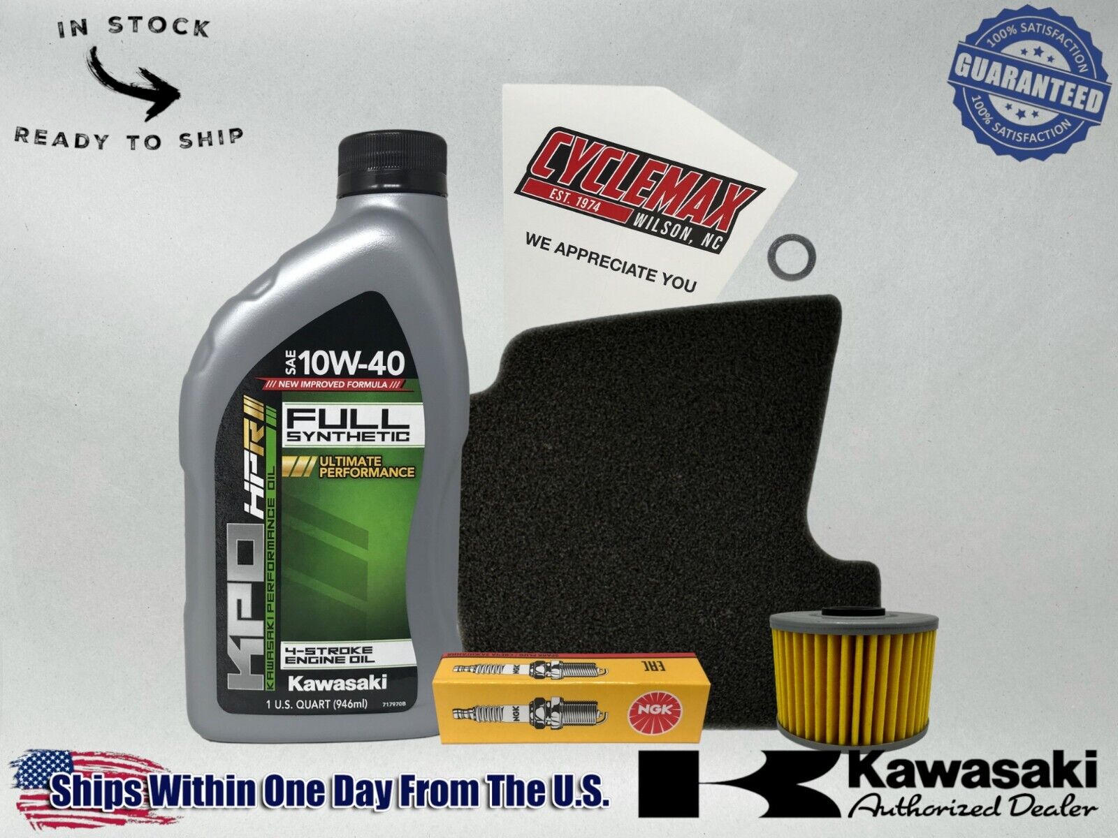 Cyclemax Full-Synthetic KPO Tune-Up Kit fits 2017-2023 Kawasaki Z125 PRO