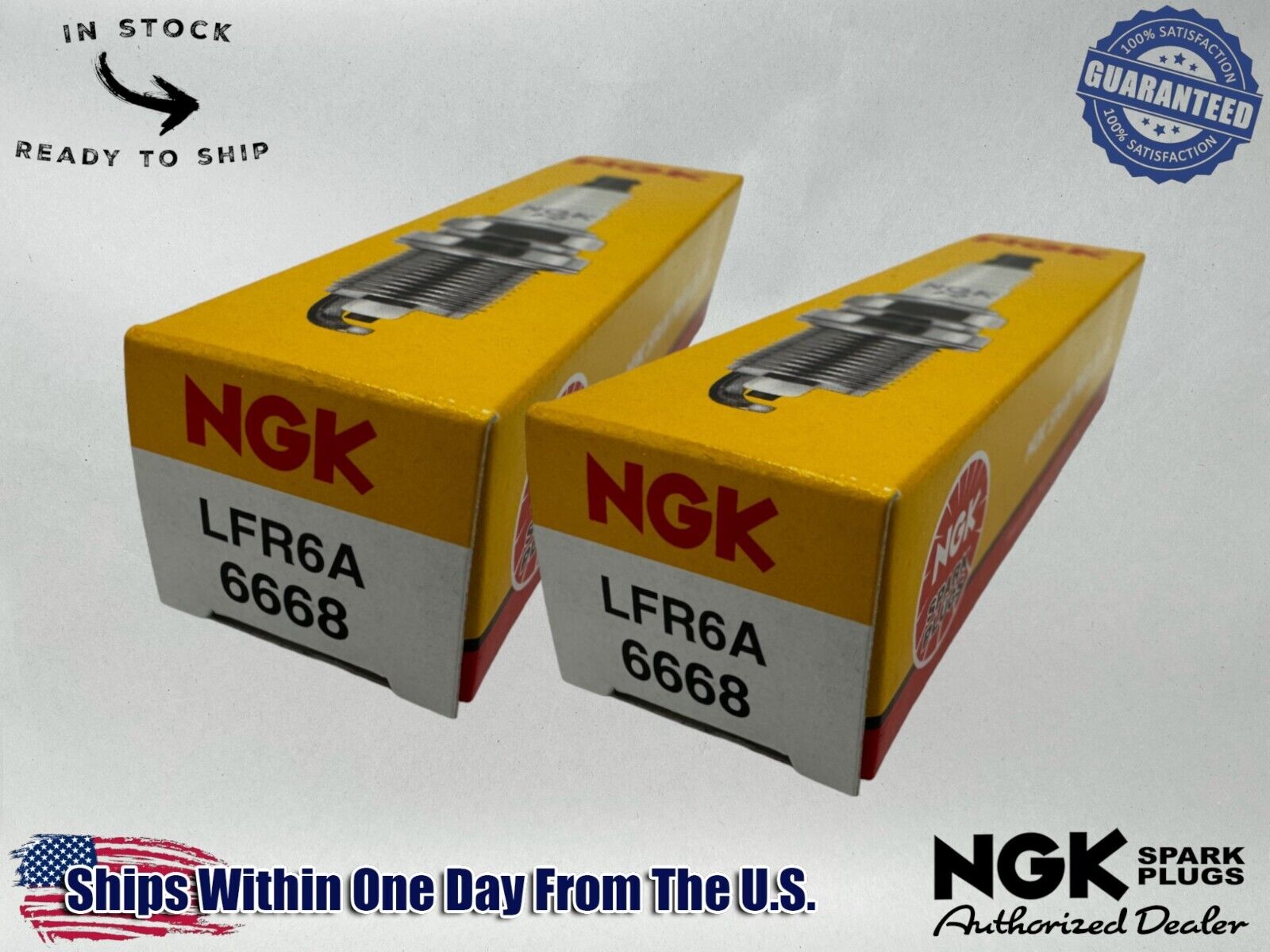 NGK Genuine OEM Authentic Spark Plugs LFR6A - 2 PACK