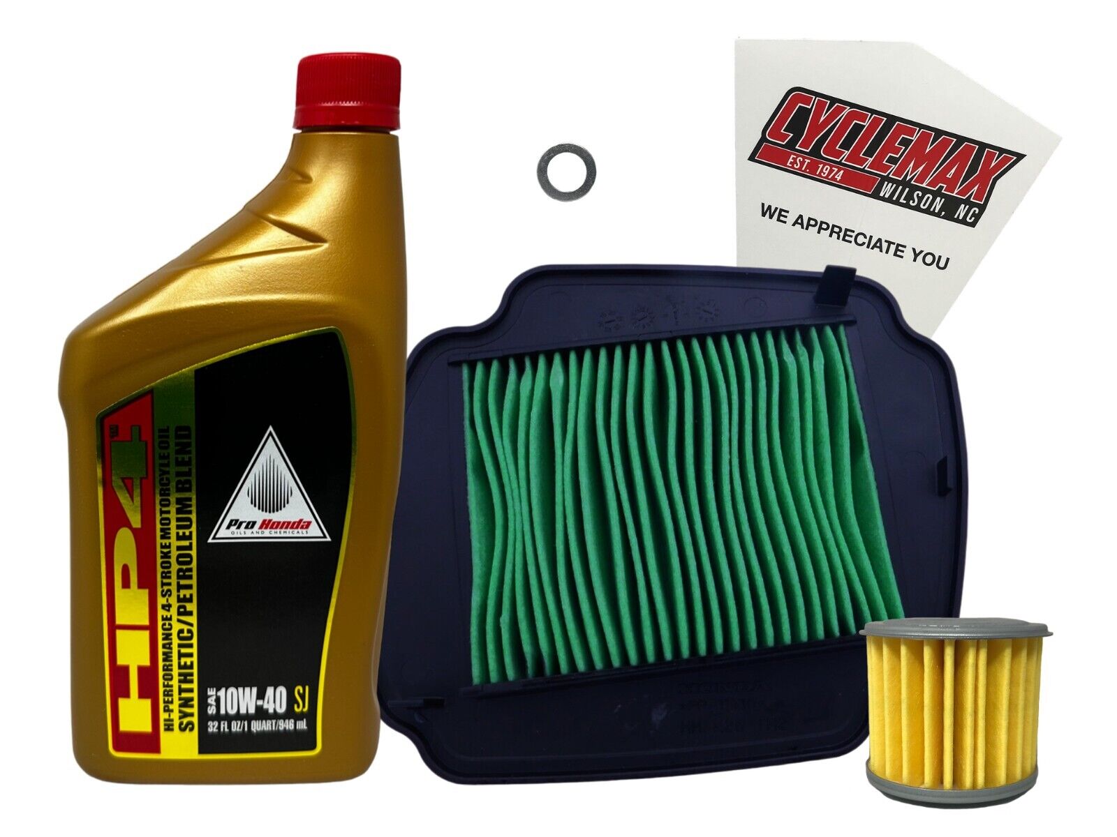 Cyclemax Semi Synthetic Oil Change Kit fits 2021-2024 Honda Grom w/ Air Filter