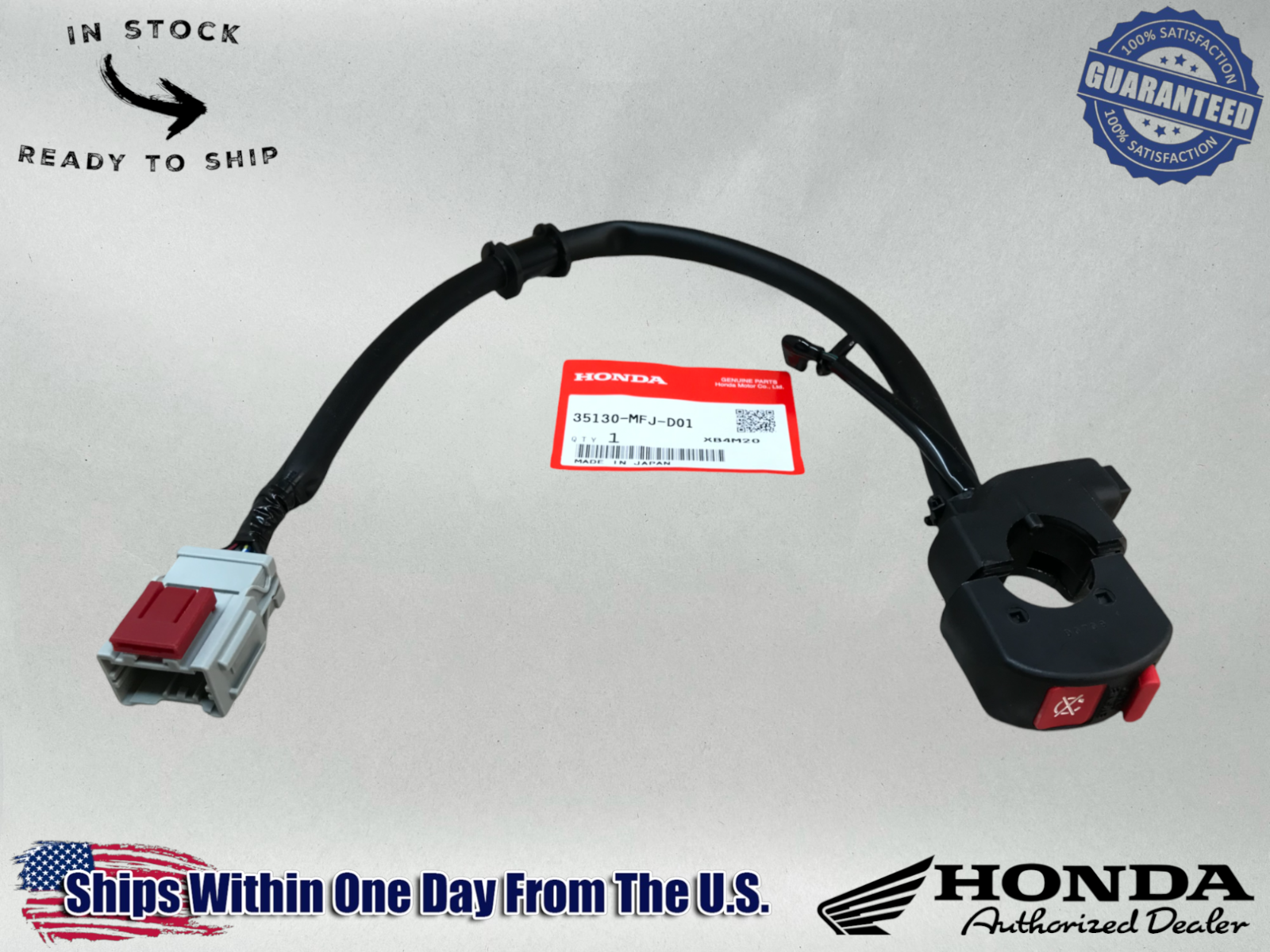Honda OEM Engine Stop Kill Switch 2007-2012 CBR600RR / RA 35130-MFJ-D01