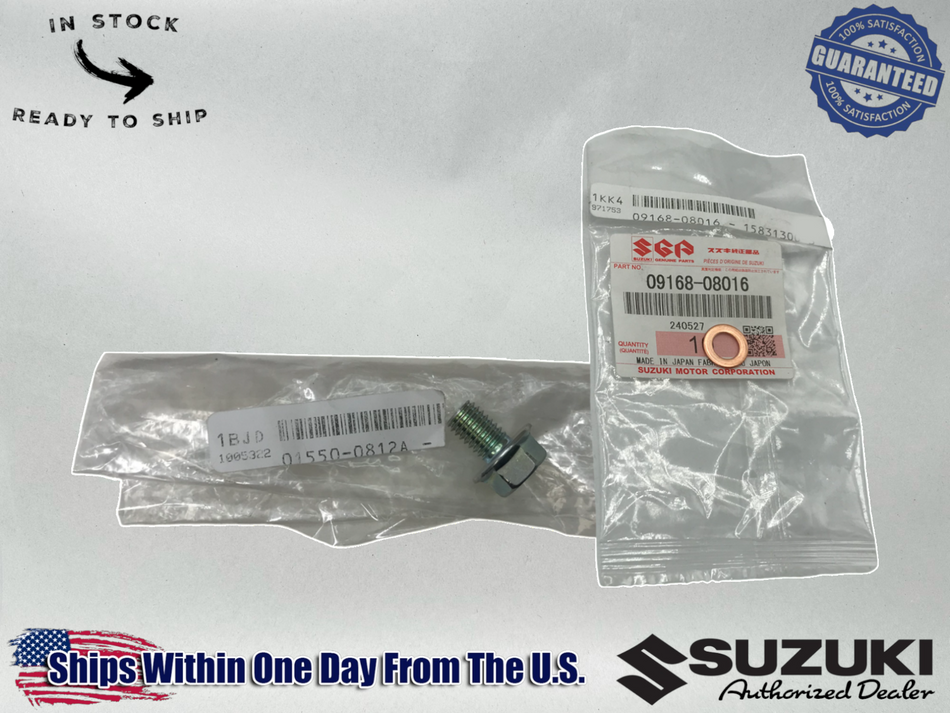 Suzuki Genuine OEM 2003-14 LT-Z400 LTZ 400 Z400 OIL TANK DRAIN PLUG & WASHER