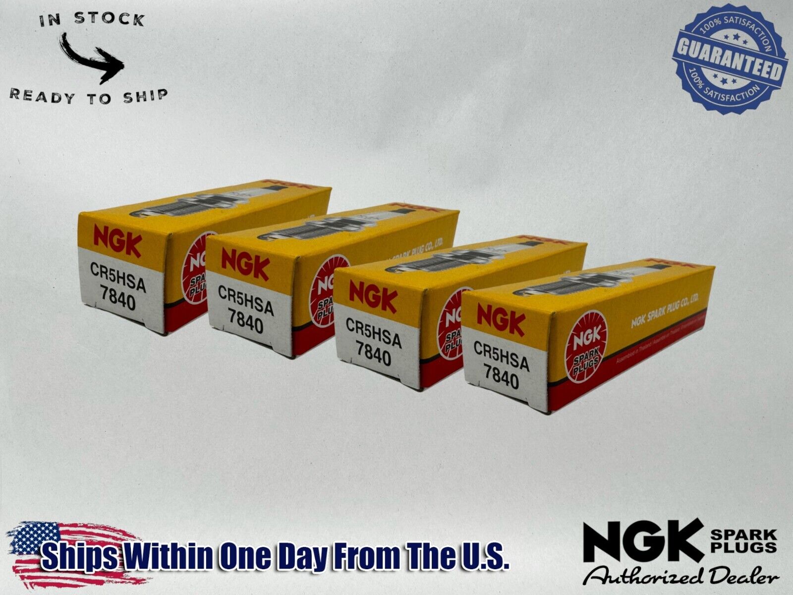 NGK Genuine OEM Authentic Spark Plugs CR5HSA - 4 PACK