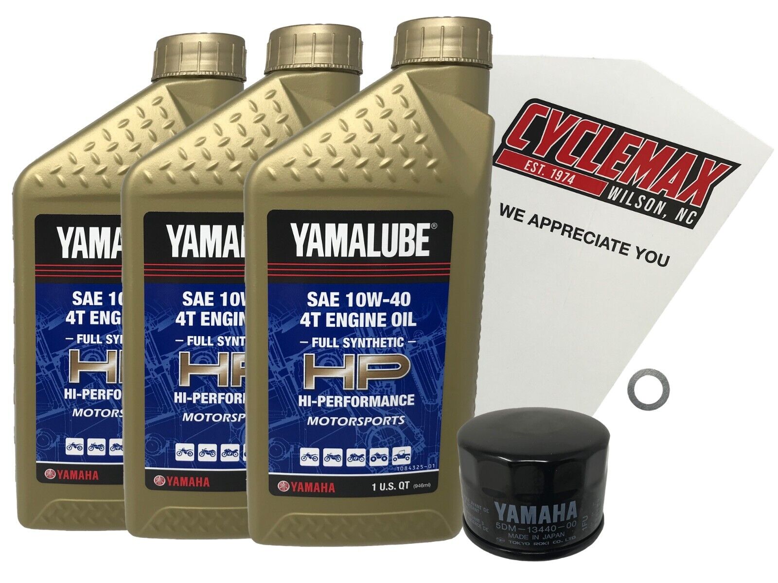 Cyclemax Full Synthetic 10W-40 Oil Change Kit fits 2008-2013 Yamaha Raptor 660R