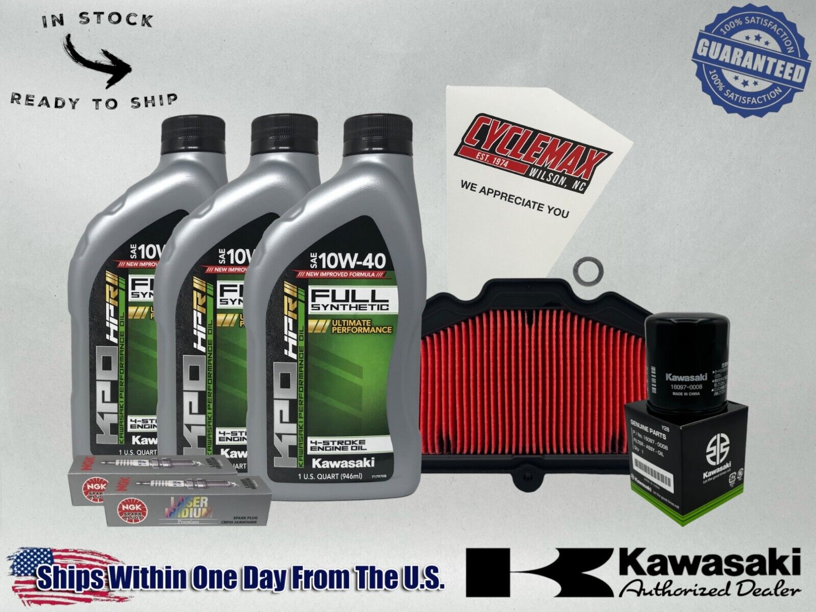 Cyclemax Full-Synthetic KPO Tune-Up Kit fits 2017-2024 Kawasaki Z650