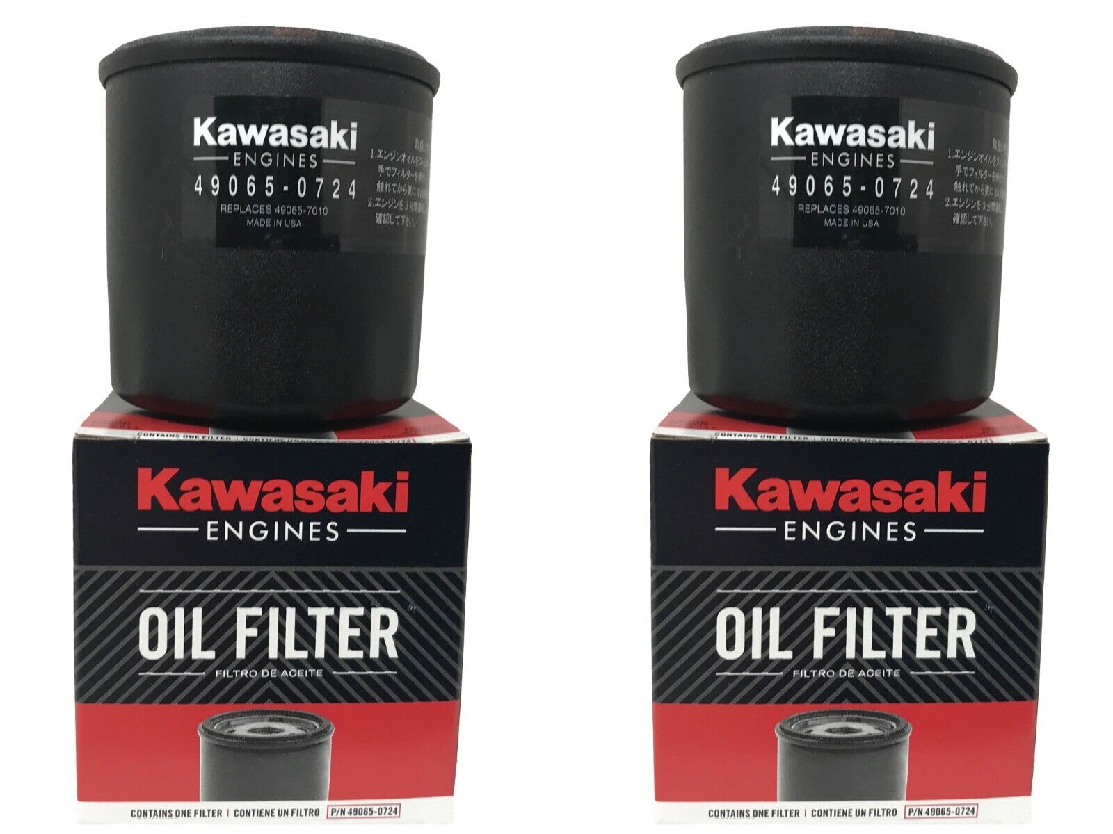 2 Pack OEM Kawasaki Oil Filter 49065-0724 (replaces 49065-7010) 