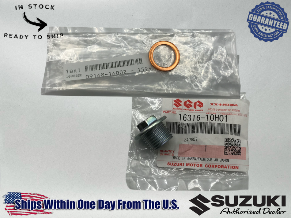 Suzuki OEM ENGINE OIL STRAINER CAP & GASKET RMZ RM-Z 250 RM-Z 450 RMX450