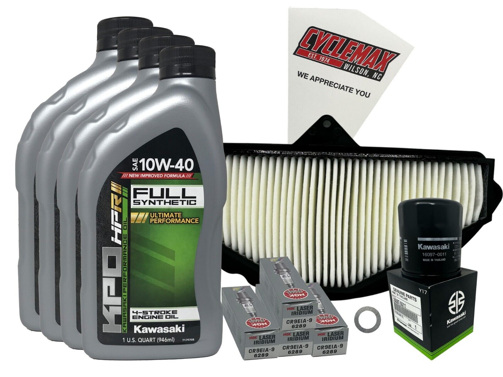 Cyclemax Full Synthetic Tune Up Kit w/Plugs fits 2008-2010 Kawasaki Ninja ZX-10R