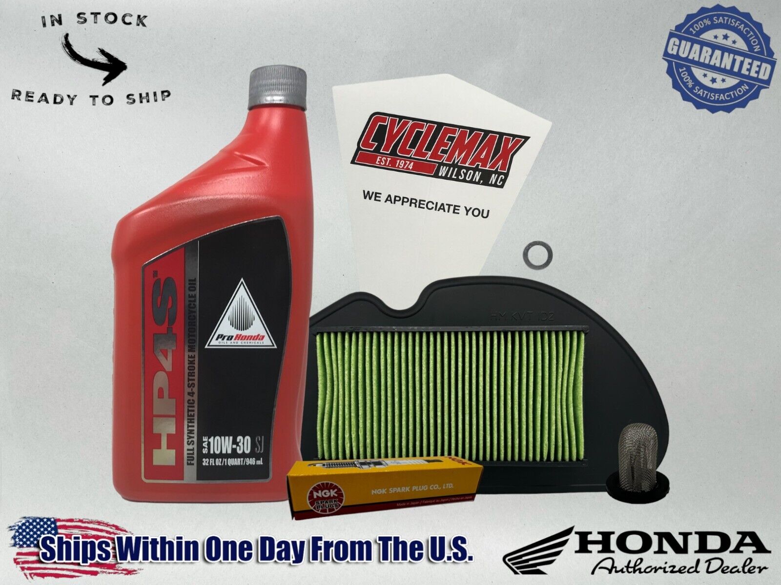 Cyclemax Full Synthetic Tune Up Kit fits 2022-2024 Honda NAVI with Spark Plug