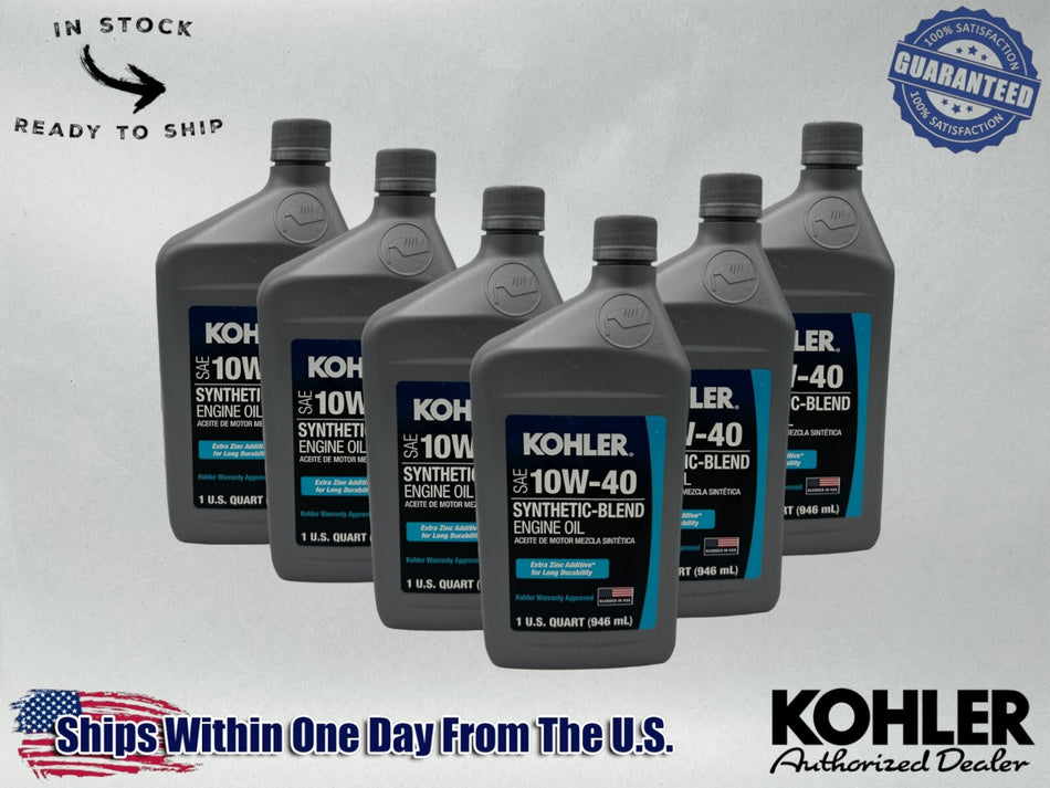 Kohler Genuine OEM SAE 10W-40 Synthetic-Blend Engine Oil 25 357 71-S-6PACK