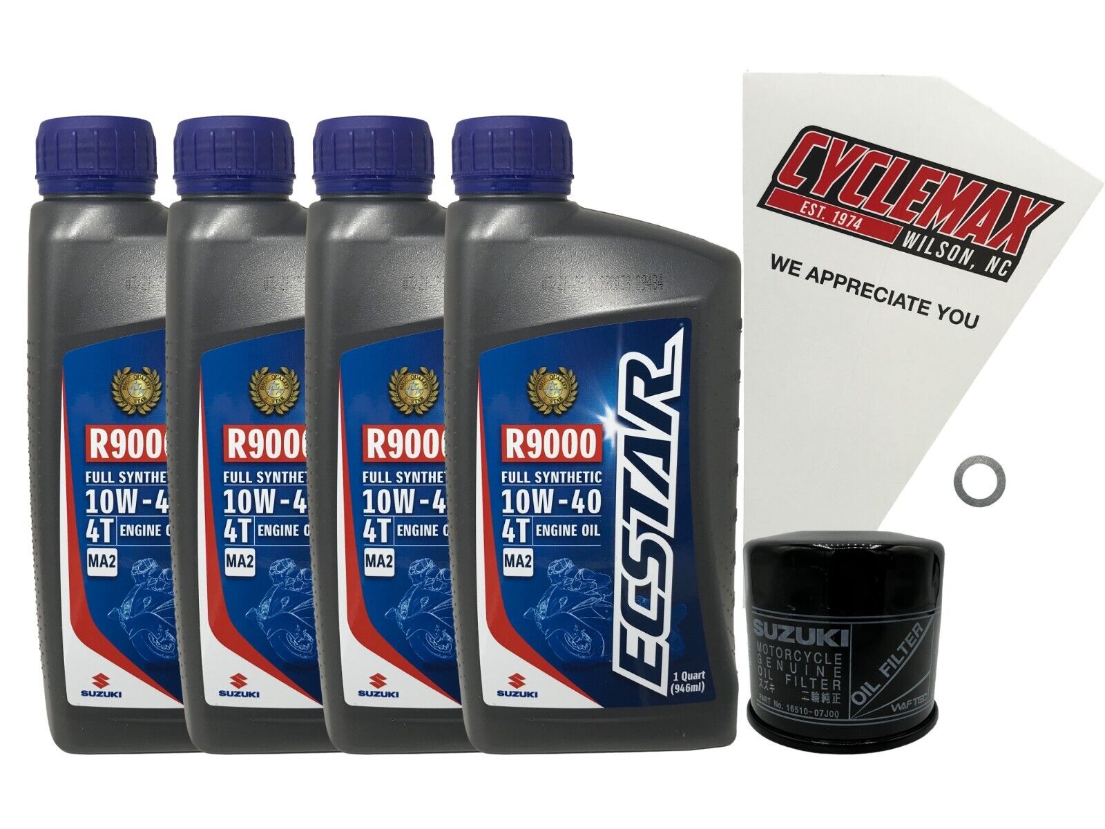 Cyclemax OEM Full Synthetic Oil Change Kit fits 2001-2022 Suzuki GSX-R1000