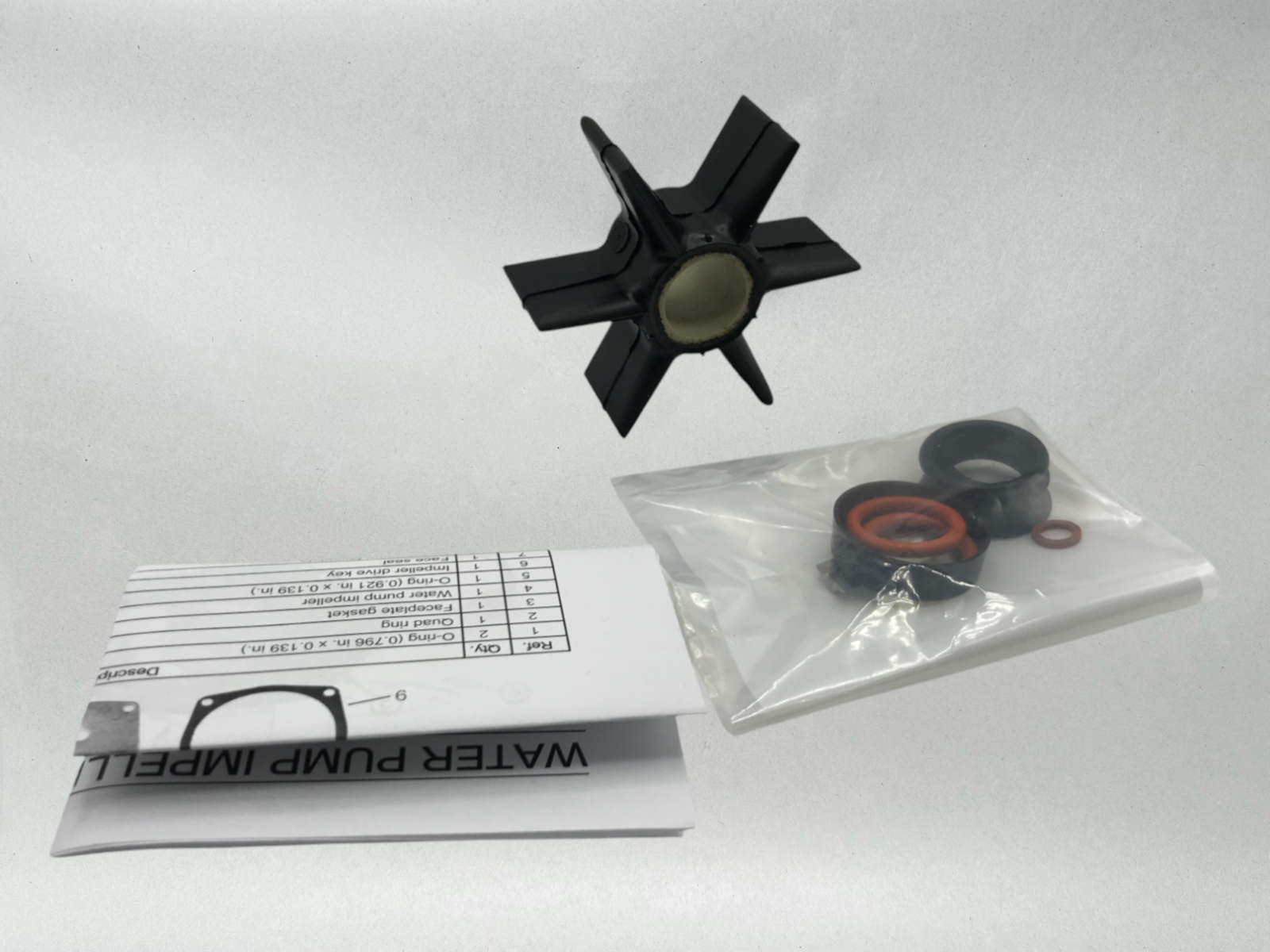 Quicksilver Genuine Marine Water Pump Impeller Kit, 47-8M0094530, 47-8M0100526