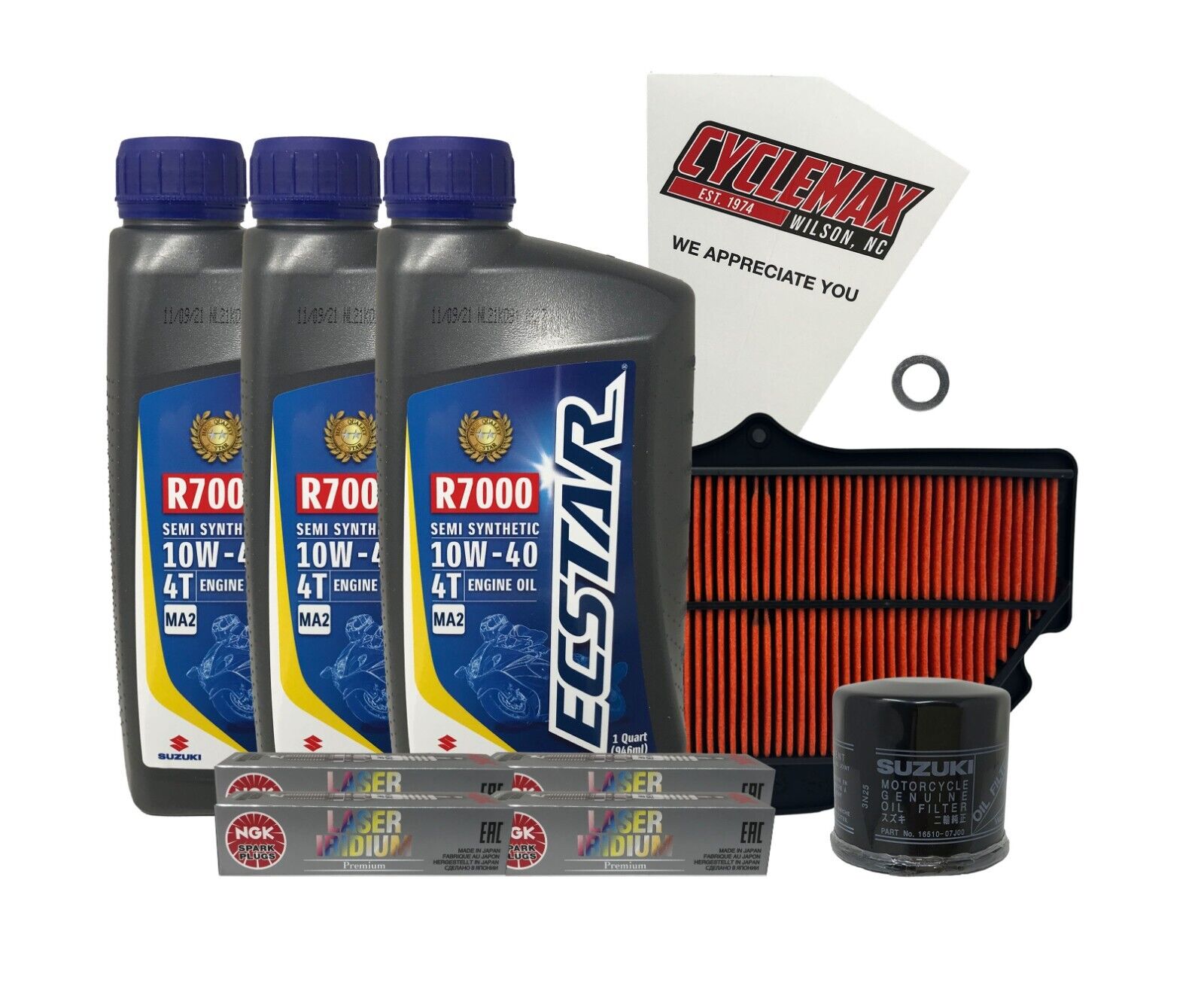 Cyclemax Semi-Synthetic Tune Up Kit w/ Spark Plugs fits 2006-2009 Suzuki GSXR600