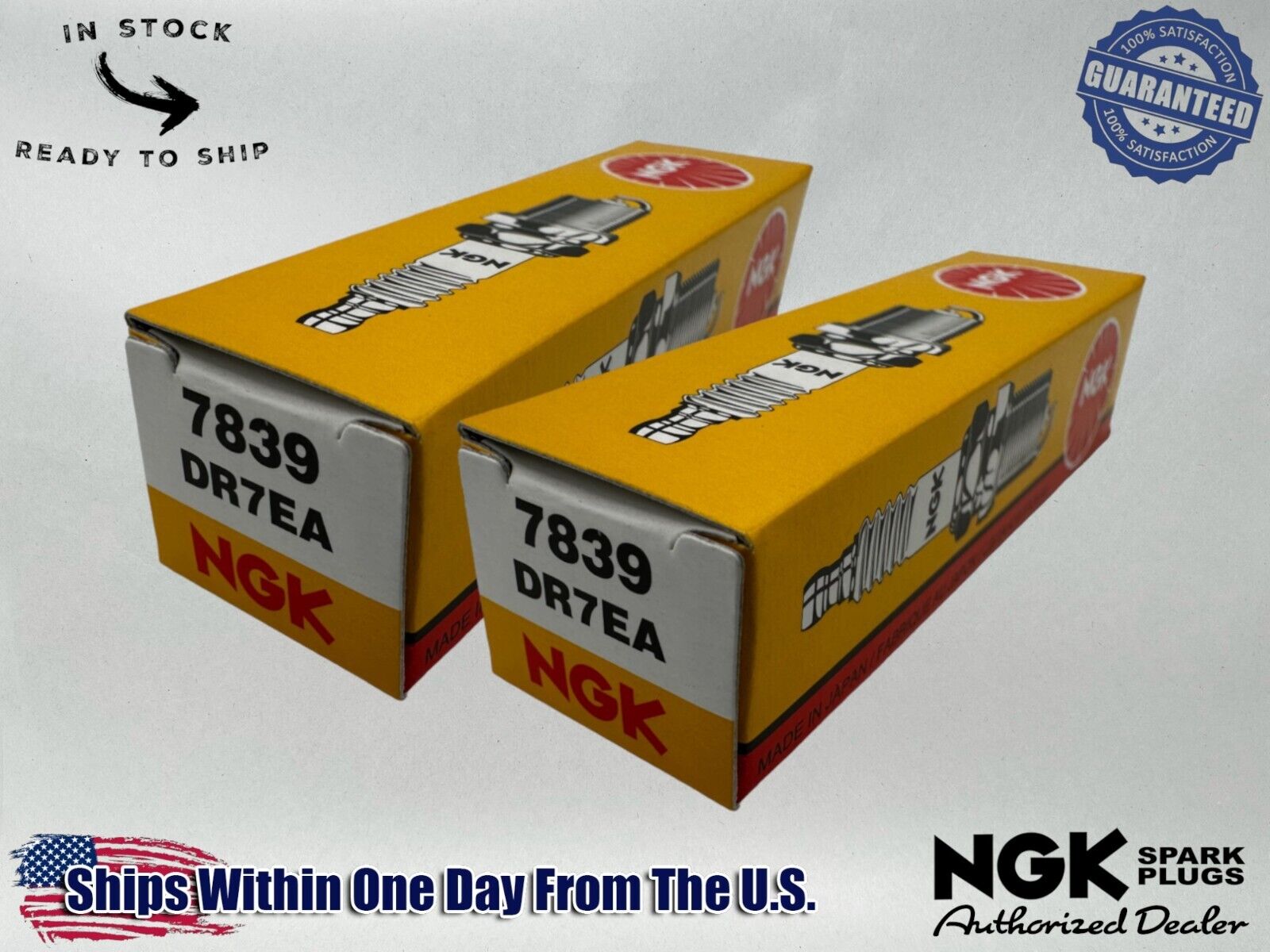 NGK Genuine OEM Authentic Spark Plugs DR7EA - 2 PACK