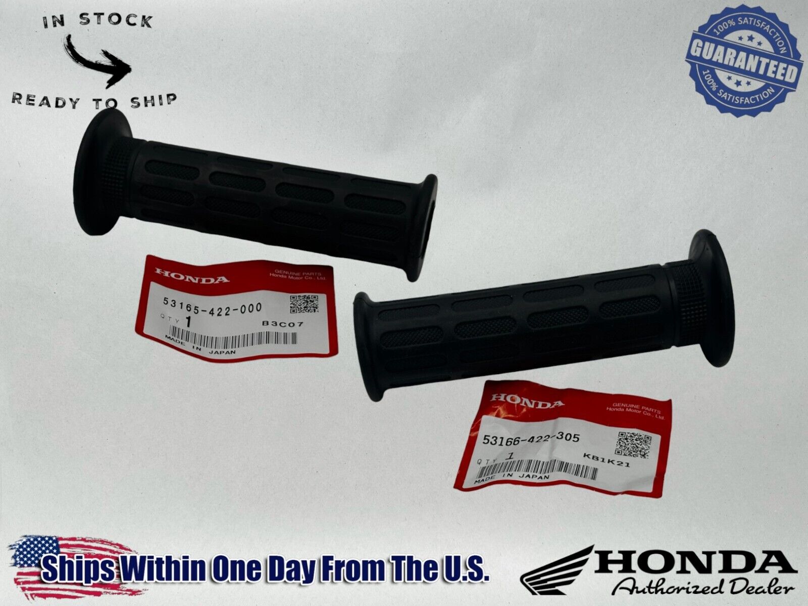 Honda Genuine OEM Right & Left Handle Grip Set 53166-422-305+53165-422-000