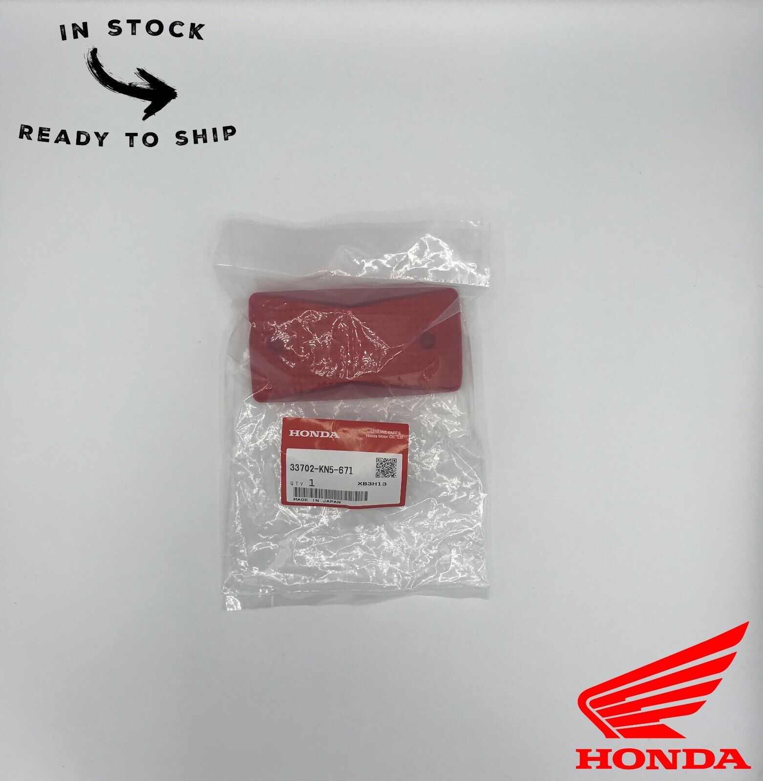 Genuine OEM Honda Rear Brake Tail Light Lens 33702-KN5-671