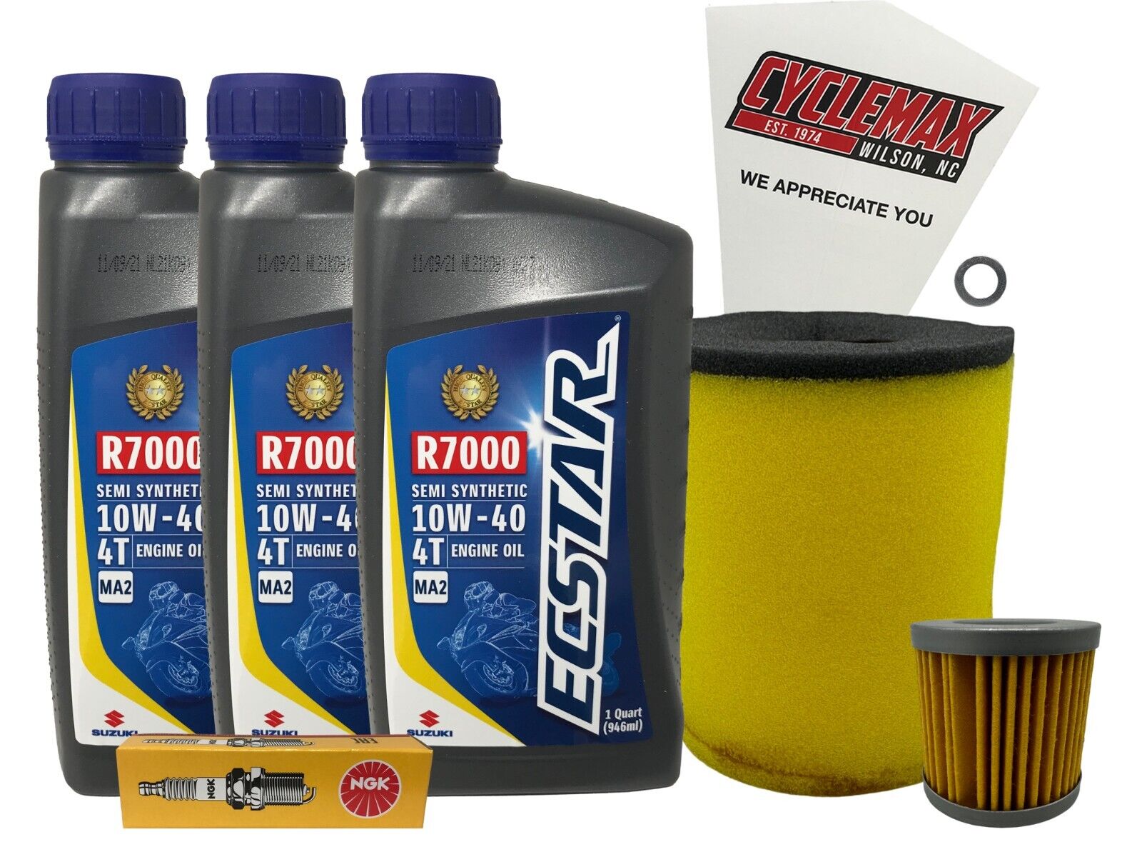 Cyclemax Semi-Synthetic Tune Up Kit w/ Spark Plug fits 2008-2018 Suzuki LTZ-400