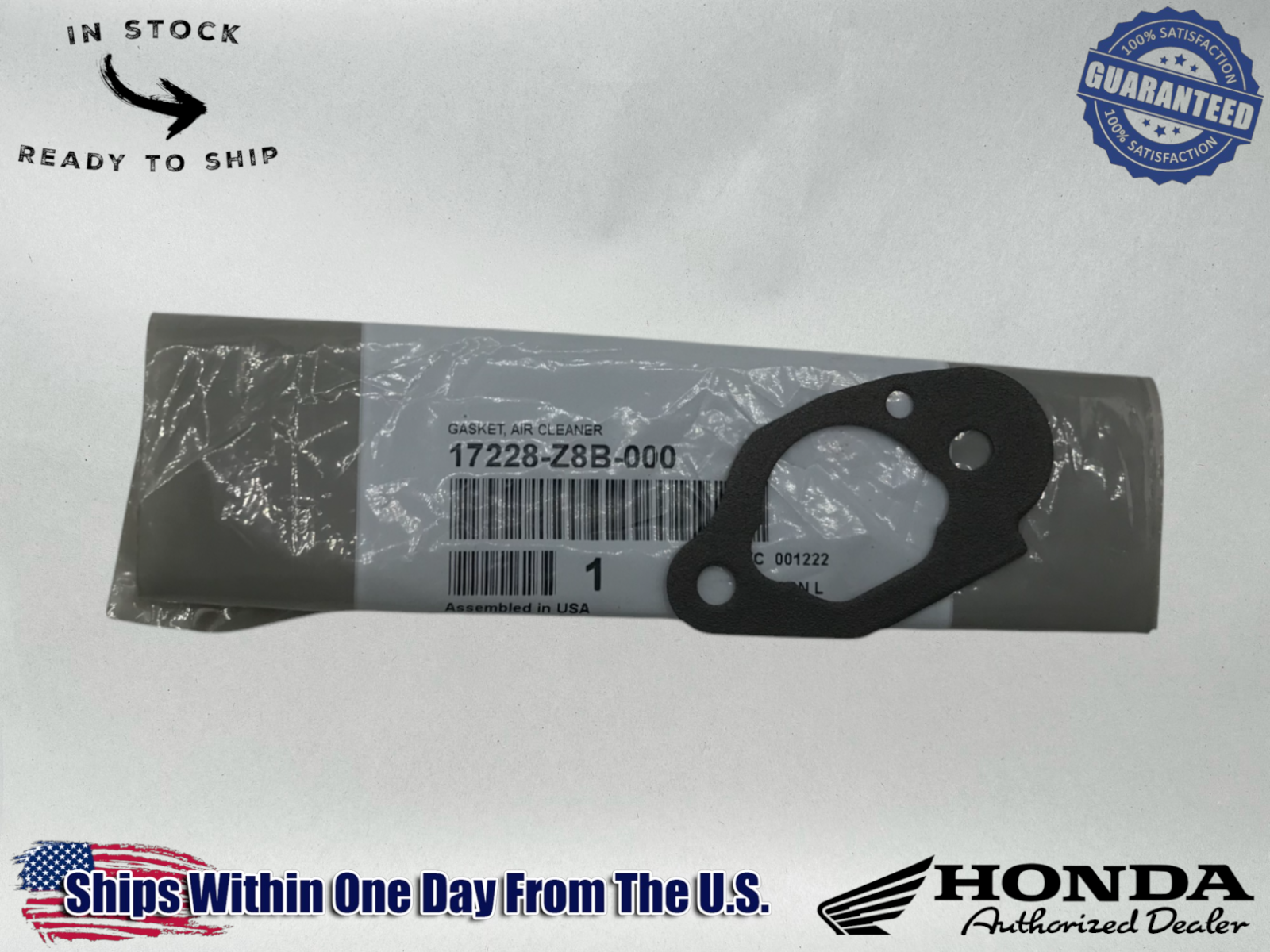 Honda OEM Authentic Gasket GCV160LA0 GCV190 HRR216 HRS216 HRX217 17228-Z8B-000