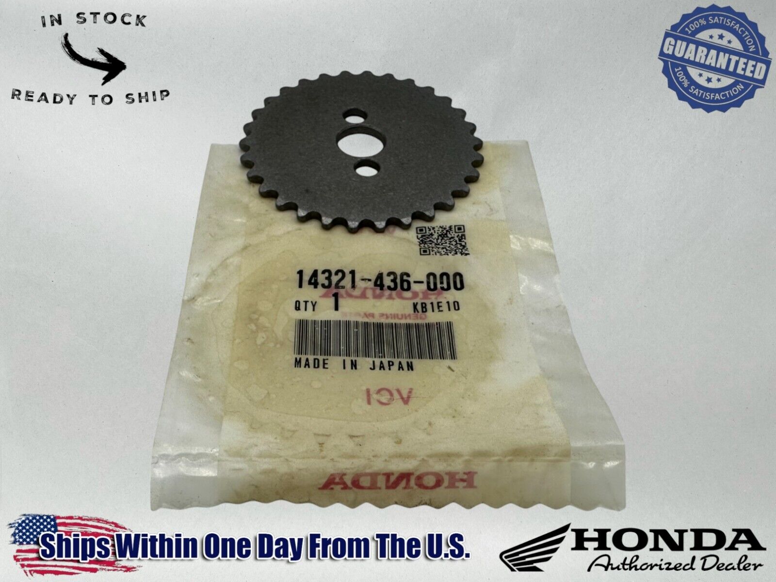 Honda Genuine OEM Authentic 30 Tooth Cam Sprocket 14321-436-000