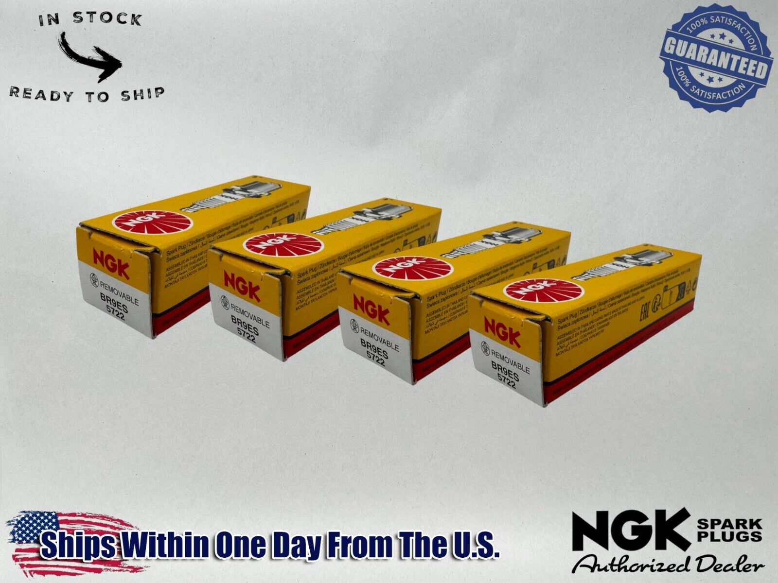 NGK Genuine OEM Authentic Spark Plugs BR9ES - 4 PACK