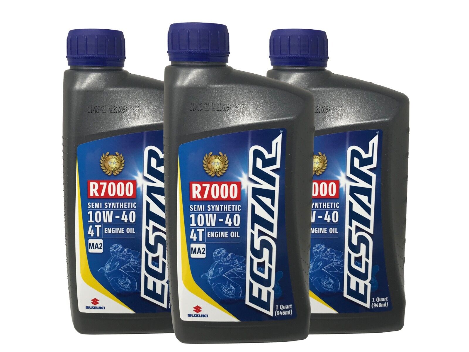 Suzuki Ecstar 10W40 R7000 SemiSynthetic Motor Oil 3 QUART 990A0-01E30-01Q 3 PACK