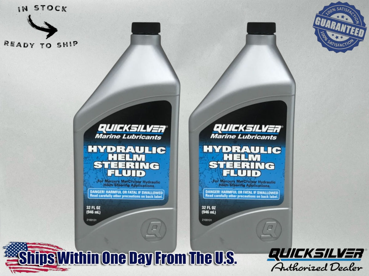 Quicksilver OEM Hydraulic Helm Steering Fluid Quarts 92-858078Q01 2 Pack