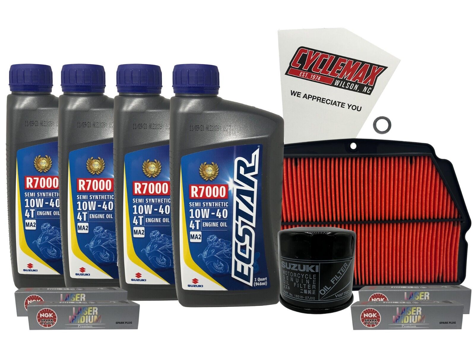 Cyclemax Semi-Syn Tune Up Kit w/ Spark Plugs fits 22-23 Suzuki GSX1300R Hayabusa