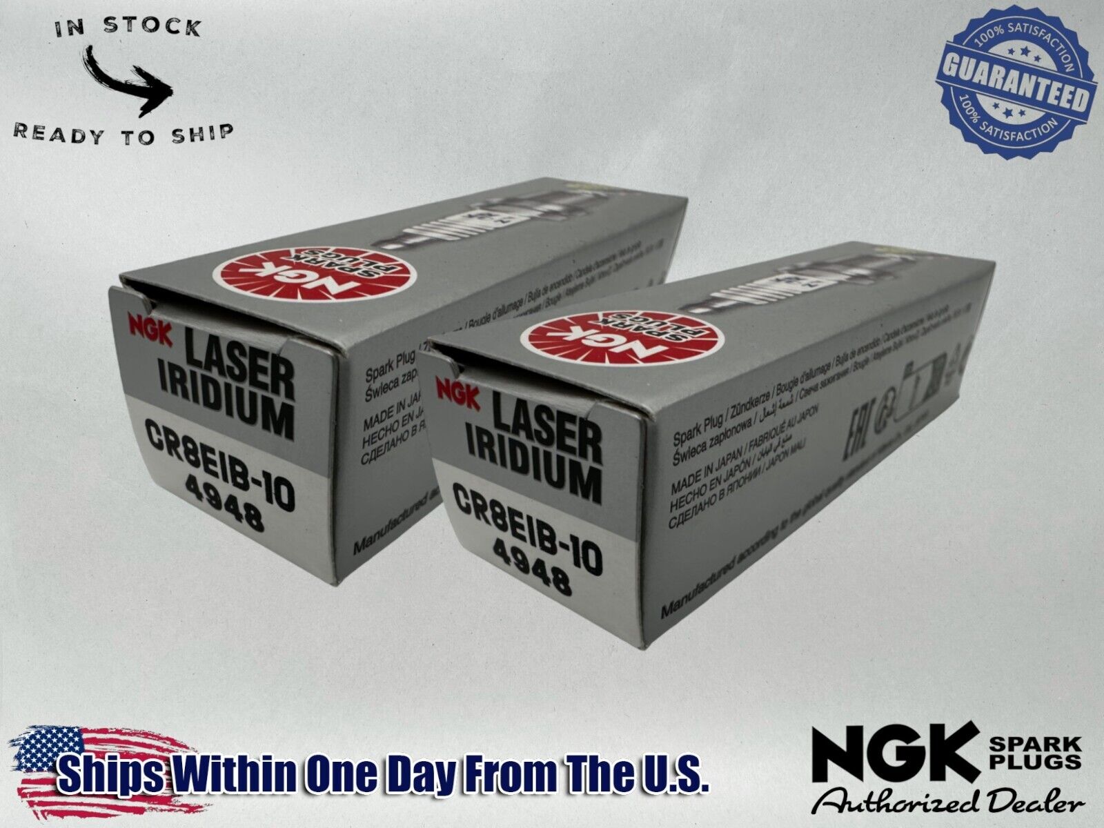 NGK Genuine OEM Authentic Spark Plugs CR8EIB-10 - 2 PACK