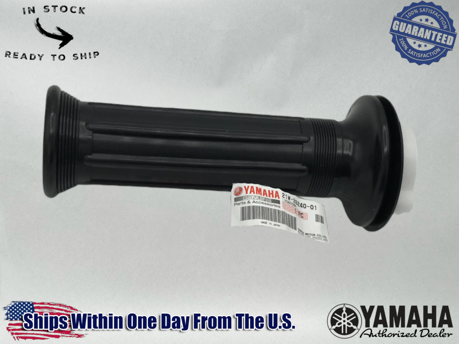 YAMAHA OEM 1983-2006 PW80 BW80 RH RIGHT THROTTLE TUBE W/ GRIP 21W-26240-01-00