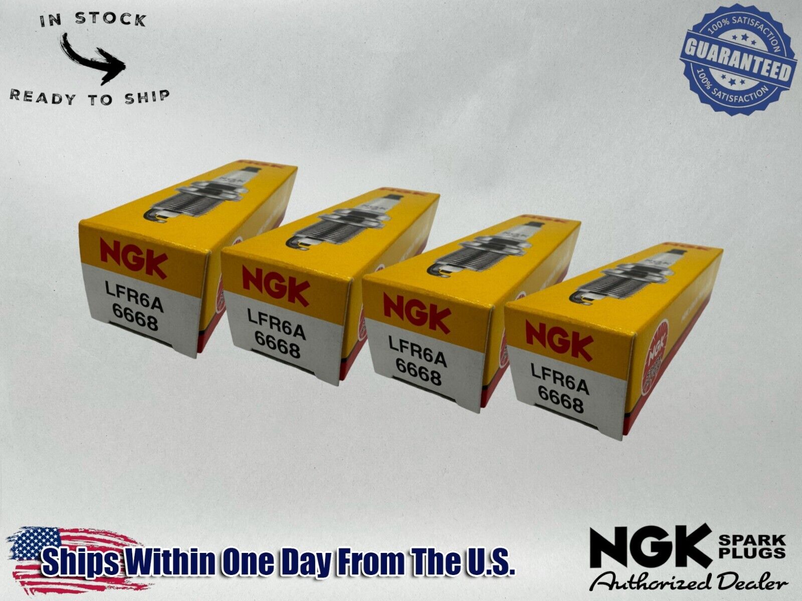 NGK Genuine OEM Authentic Spark Plugs LFR6A - 4 PACK