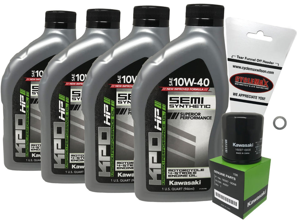 Kawasaki KPO Semi-Synthetic Oil Change Kit for 2005-2008 VULCAN 1600 NOMAD