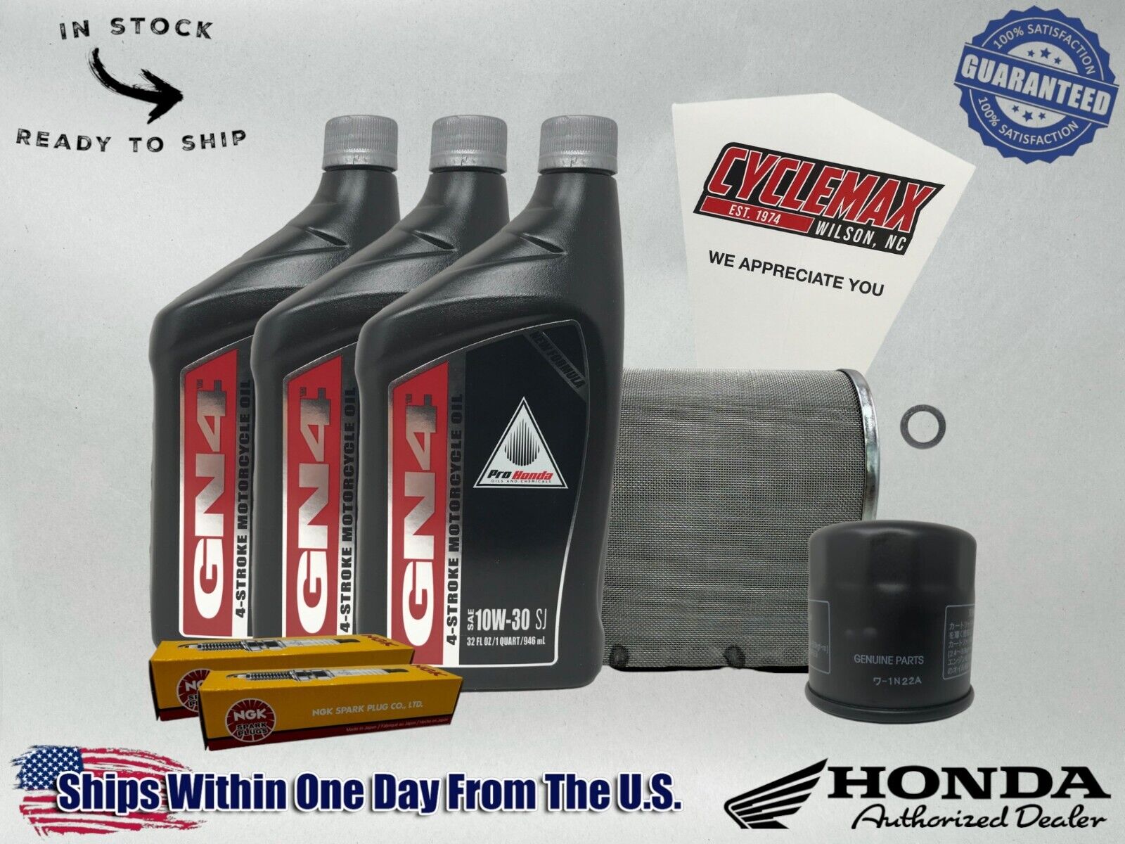 Cyclemax Standard 10W-30 Tune Up Kit fits 2013-2018 Honda CB500F w/ Spark Plugs