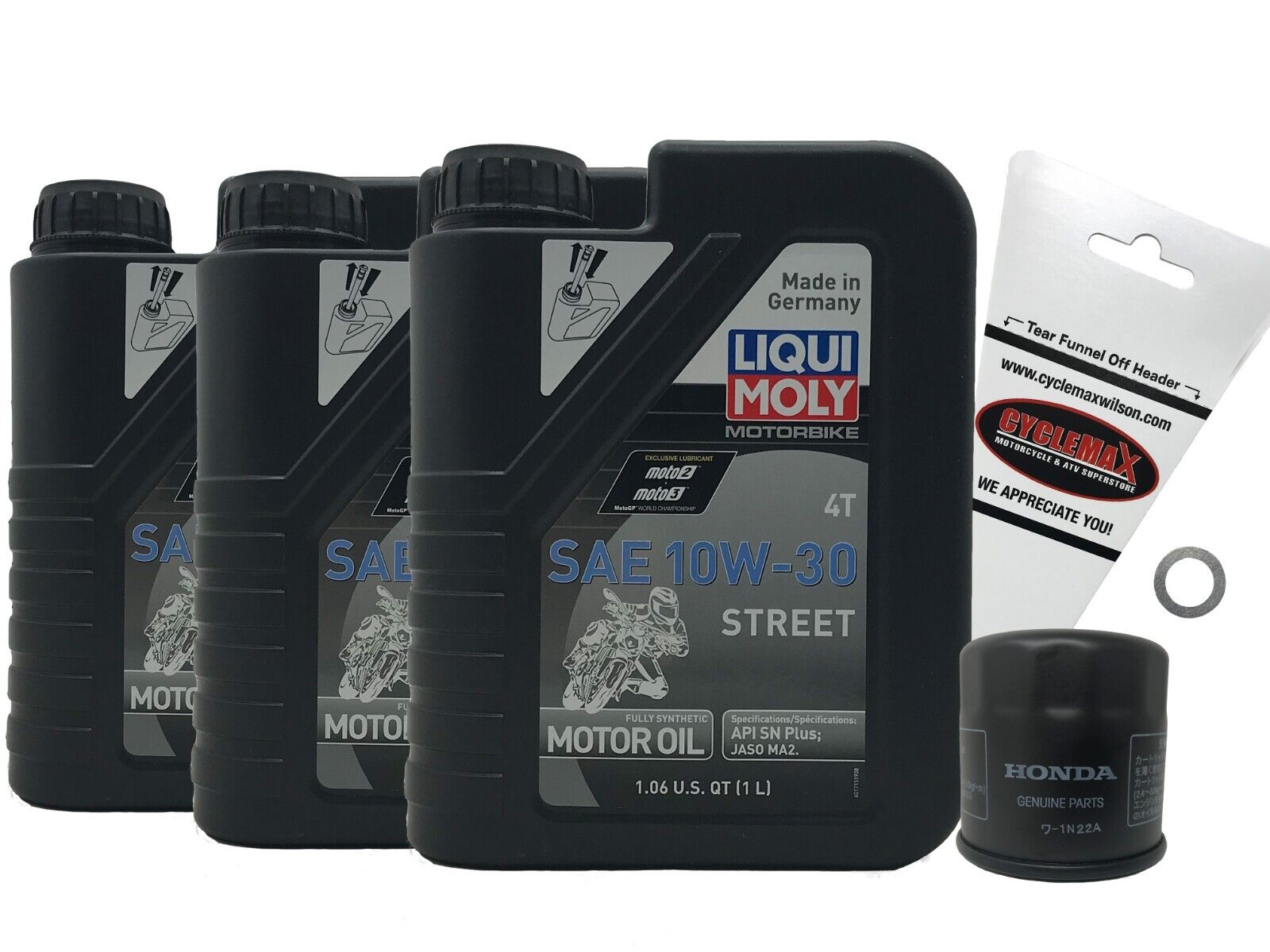 1999-2007 Honda VT600 Oil Change Kit with Liqui Moly 10W30 Oil and OEM Filter