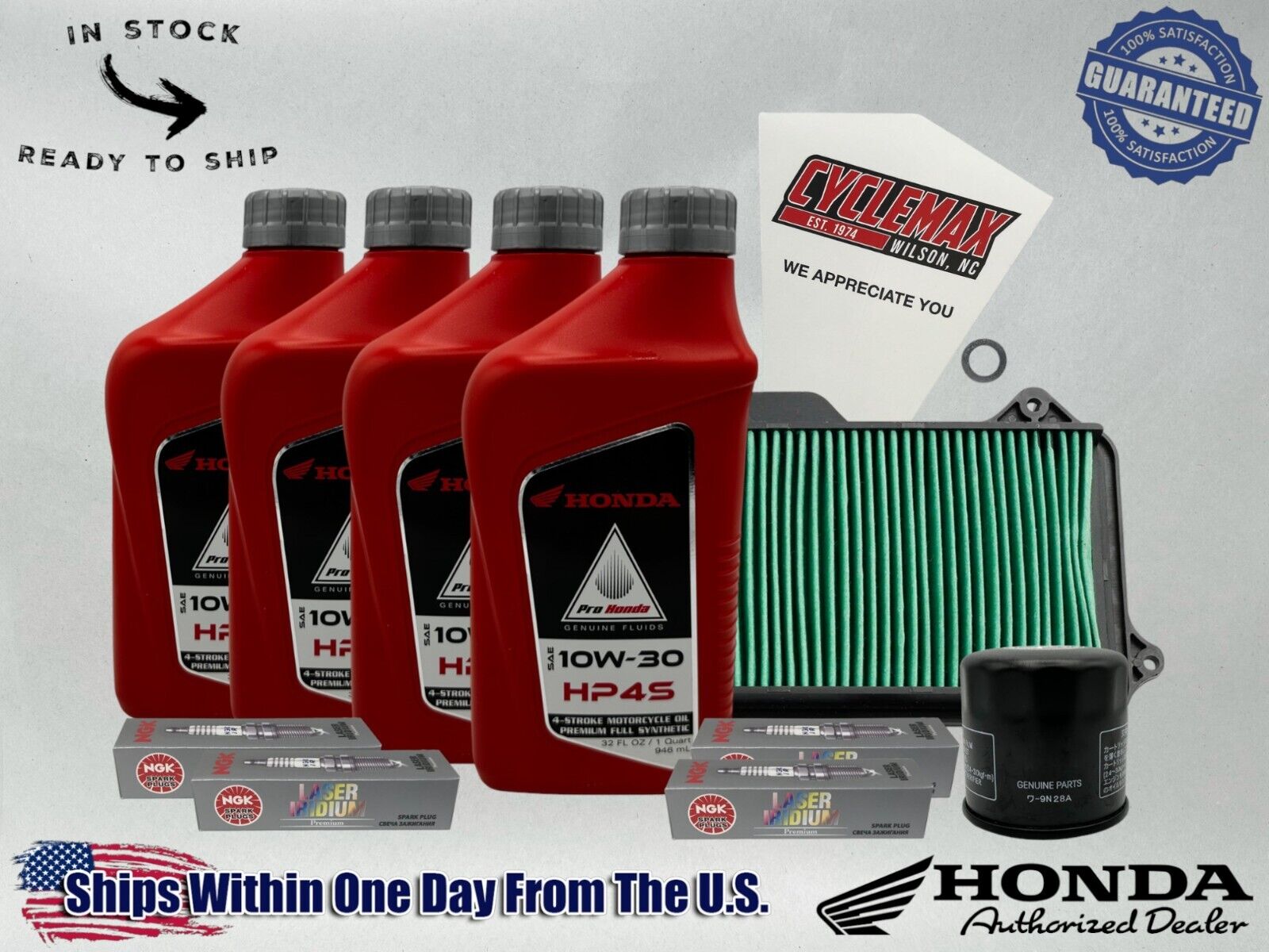 Cyclemax Full Synthetic HP4s Tune-Up Kit fits 2018-2024 Honda CB1000R