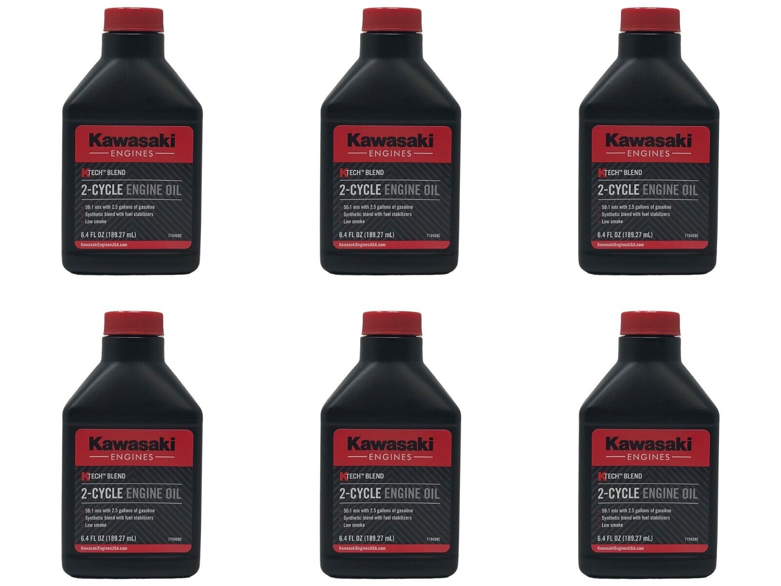 Kawasaki Engines Genuine OEM 6.4 FL OZ 2-Cycle Engine Oil 99969-6084 - 6 Pack