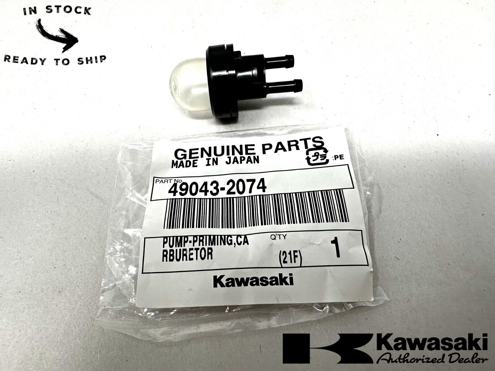 Kawasaki Genuine OEM Priming Carburetor Pump 49043-2074